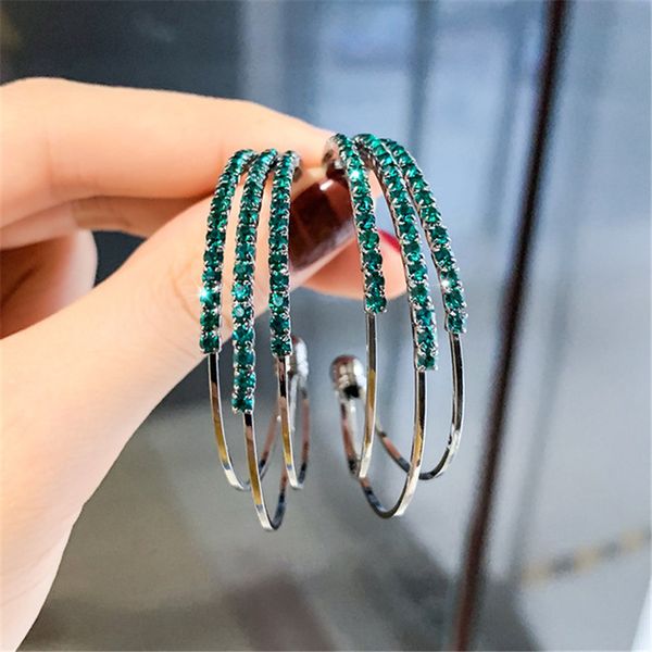 fashion u shape rhinestone hoop earrings for women statement big silver/gold green blue color round circle loop earring party gift, Golden;silver
fashion u shape rhinestone hoop earrings for women statement big silver/gold green blue color round circle loop earring party gift, Golden;silver