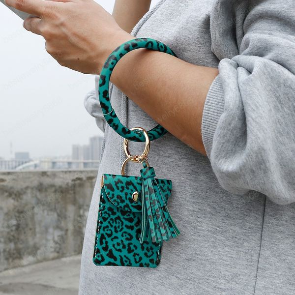 women girls leopard pu leather bracelet key ring bangle keyring tassel ring circle keychain wristlet keyrings with wallet card purse, Slivery;golden
women girls leopard pu leather bracelet key ring bangle keyring tassel ring circle keychain wristlet keyrings with wallet card purse, Slivery;golden