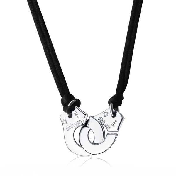 real 925 sterling silver handcuff menottes pendant necklace with red black rope for men women france dinh jewelry
real 925 sterling silver handcuff menottes pendant necklace with red black rope for men women france dinh jewelry