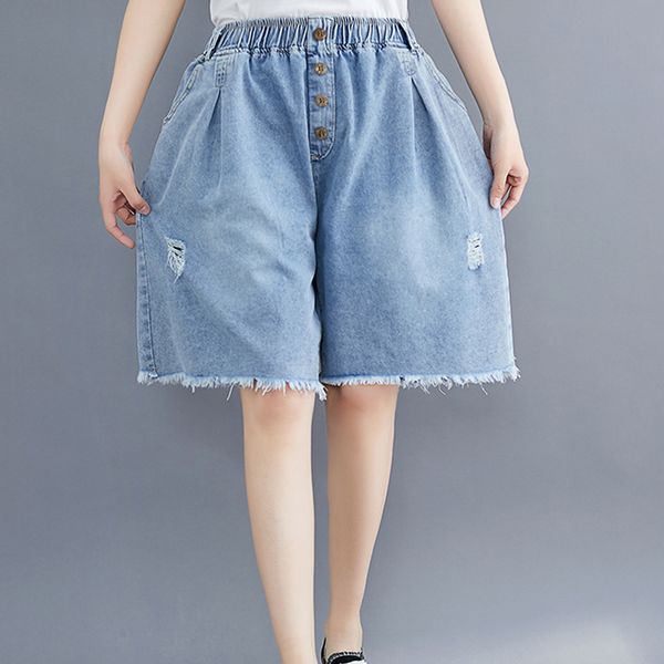 women jeans denim shorts bottom wide leg big loose elastic waist buttons fashion casual for spring summer bo23331530, Blue
women jeans denim shorts bottom wide leg big loose elastic waist buttons fashion casual for spring summer bo23331530, Blue