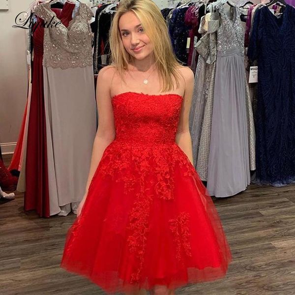 lovely short cocktail dresses strapless a line applique lace up 2019 simple mini formal homecoming graduation party gown, Black
lovely short cocktail dresses strapless a line applique lace up 2019 simple mini formal homecoming graduation party gown, Black