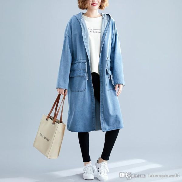 womens vintage designer jean trench coats fashion big pockets elastic waist single breasted jean hooded coats females clothing, Tan;black
womens vintage designer jean trench coats fashion big pockets elastic waist single breasted jean hooded coats females clothing, Tan;black