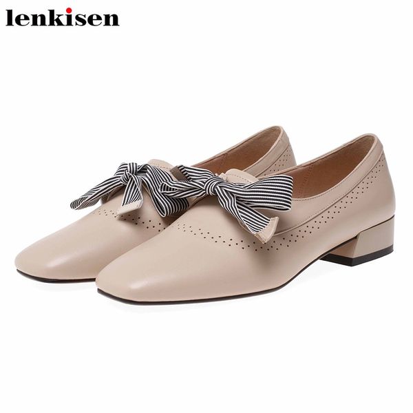 lenkisen preppy style bowtie elegant ladies shoes genuine leather square toe solid med heels slip on autumn cozy women pumps l00, Black
lenkisen preppy style bowtie elegant ladies shoes genuine leather square toe solid med heels slip on autumn cozy women pumps l00, Black