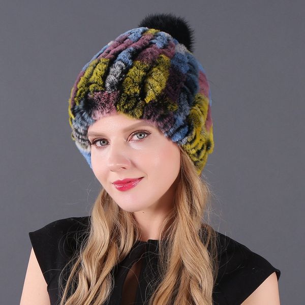 real rex fur hat women winter knitted fur beanies cap with pom poms brand new thick female cap elastic soft warm, Blue;gray
real rex fur hat women winter knitted fur beanies cap with pom poms brand new thick female cap elastic soft warm, Blue;gray