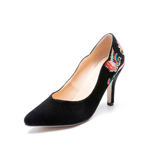 embroidery high heels shoes retro style fashion designer luxury dress shoes red bottom classic lady women vintage casual chinese style shoes, Black
embroidery high heels shoes retro style fashion designer luxury dress shoes red bottom classic lady women vintage casual chinese style shoes, Black