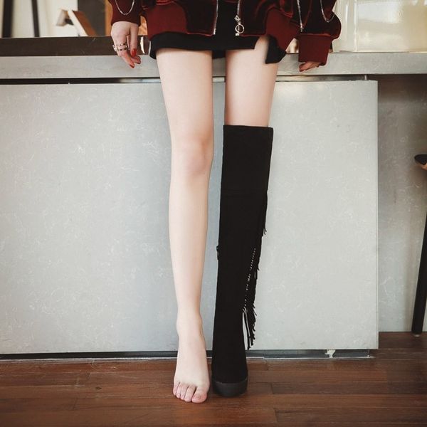 big size 9 10 11 12 thigh high boots knee high boots over the knee women ladies fringe side zipper belt buckle, Black
big size 9 10 11 12 thigh high boots knee high boots over the knee women ladies fringe side zipper belt buckle, Black