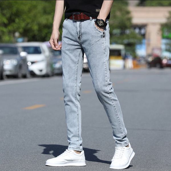 2020 otoño pantalones vaqueros ajustados para hombre versión coreana de pantalones elásticos marca marea simple pies 27-36, Blue
2020 otoño pantalones vaqueros ajustados para hombre versión coreana de pantalones elásticos marca marea simple pies 27-36, Blue