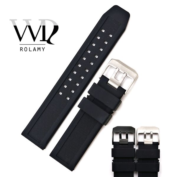 rolamy 23mm wholesale rubber silicone replacement wrist watch band strap belt with black silver buckle, Black;brown
rolamy 23mm wholesale rubber silicone replacement wrist watch band strap belt with black silver buckle, Black;brown