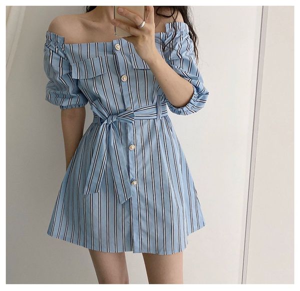 chic fashionable stripped elegant fashion adjuastable blue shirts summer vintage french style single breasted blouses, White
chic fashionable stripped elegant fashion adjuastable blue shirts summer vintage french style single breasted blouses, White