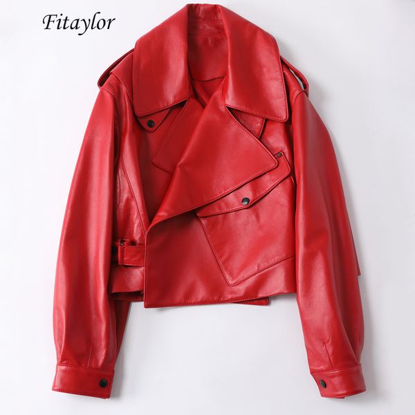 fitaylor autumn women faux leather jacket pu motorcycle biker red coat turndown collar loose streetwear black punk outerwear
fitaylor autumn women faux leather jacket pu motorcycle biker red coat turndown collar loose streetwear black punk outerwear