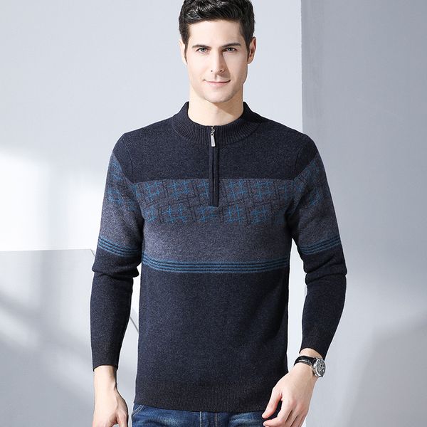 grevol autumn winter new men casual wool pullover sweater wool half high collar knitted sweater men's single design 8103, White;black
grevol autumn winter new men casual wool pullover sweater wool half high collar knitted sweater men's single design 8103, White;black