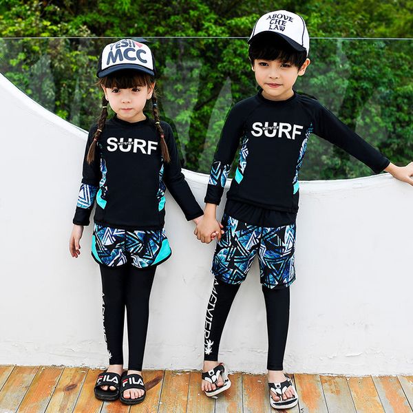 long sleeve swimming suit for kids upf 50+ boys girl beach sport patchwork bathing sets sun protective wetsuit sport clothes, White;black
long sleeve swimming suit for kids upf 50+ boys girl beach sport patchwork bathing sets sun protective wetsuit sport clothes, White;black