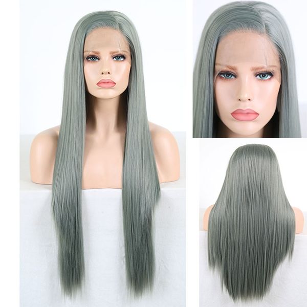 rongduoyi long gray green silky straight synthetic lace front wig heat resistant hair glueless front cosplay lace wigs for women, Black
rongduoyi long gray green silky straight synthetic lace front wig heat resistant hair glueless front cosplay lace wigs for women, Black