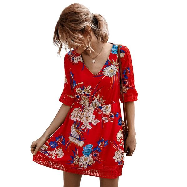casual dresses summer 2021 european and american women's mid-sleeved printed woven v-neck commuter dating dress, Black;gray
casual dresses summer 2021 european and american women's mid-sleeved printed woven v-neck commuter dating dress, Black;gray