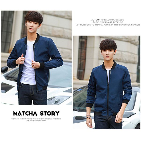men casual coat thin simple baseball collar breathable slim coat for autumn a66, Black;brown
men casual coat thin simple baseball collar breathable slim coat for autumn a66, Black;brown