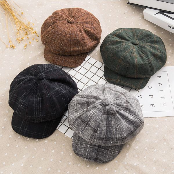 women's plaid octagon cap cotton autumn and winter wild fashion soft girl beret retro england hat student painter hat, Blue;gray
women's plaid octagon cap cotton autumn and winter wild fashion soft girl beret retro england hat student painter hat, Blue;gray