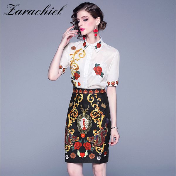 fashion autumn women's suits elegant luxury flower floral print shirt and casual high waist mini skirt set two pieces sets, White
fashion autumn women's suits elegant luxury flower floral print shirt and casual high waist mini skirt set two pieces sets, White