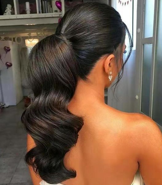 european remy pony tail hairpiece drawstring natural color raw virgin wrap ponytail body wave curly human hair clip in extensions 160g, Black
european remy pony tail hairpiece drawstring natural color raw virgin wrap ponytail body wave curly human hair clip in extensions 160g, Black