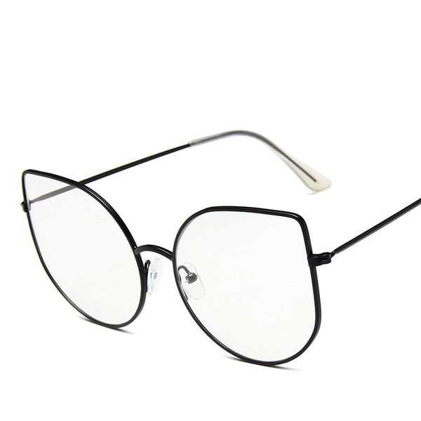 2019 new korean metal cat eye flat mirror female fashion large frame glasses popular multicolor latest model, Black
2019 new korean metal cat eye flat mirror female fashion large frame glasses popular multicolor latest model, Black