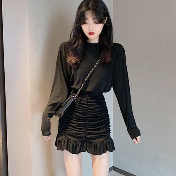 весной и летом сплошной цвет тонкие гофрированные с длинными рукавами платье платье vestidos платье sukienki женщин платье ропа mujer шеин v, Black;pink
весной и летом сплошной цвет тонкие гофрированные с длинными рукавами платье платье vestidos платье sukienki женщин платье ропа mujer шеин v, Black;pink