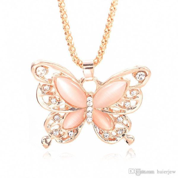 gold chain beautifully necklace fashion rose gold plated opal butterfly pendant necklace sweater chain gift charm butterfly necklace, Silver
gold chain beautifully necklace fashion rose gold plated opal butterfly pendant necklace sweater chain gift charm butterfly necklace, Silver