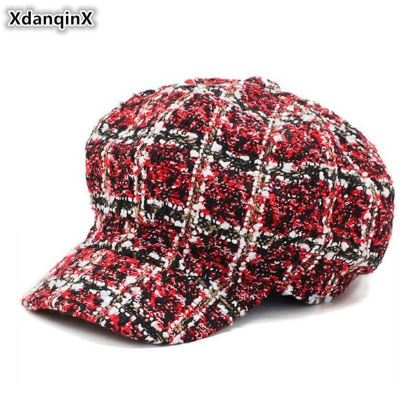 xdanqinx novelty plaid women's newsboy caps elegant ladies fashion hat vintage trend sports cap autumn winter new female hats, Blue;gray
xdanqinx novelty plaid women's newsboy caps elegant ladies fashion hat vintage trend sports cap autumn winter new female hats, Blue;gray