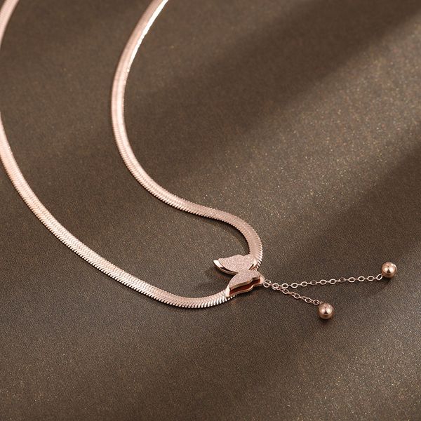 zoomango titanium steel double-layer matte butterfly choker necklace rose gold snake chain animal charm pendant necklace rn02362, Golden;silver
zoomango titanium steel double-layer matte butterfly choker necklace rose gold snake chain animal charm pendant necklace rn02362, Golden;silver