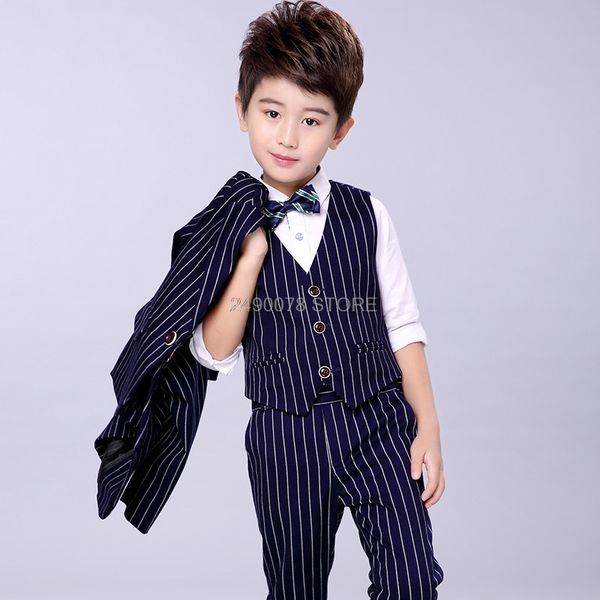 kids stripe formal jacket +vest+pants 3pcs clothing set boys wedding suit children chorus performance party dress costume, White
kids stripe formal jacket +vest+pants 3pcs clothing set boys wedding suit children chorus performance party dress costume, White