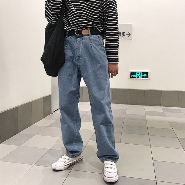 men's jeans 2019 autumn and winter new retro straight loose tapered tooling jeans youth personality trend men's clothing, Blue
men's jeans 2019 autumn and winter new retro straight loose tapered tooling jeans youth personality trend men's clothing, Blue