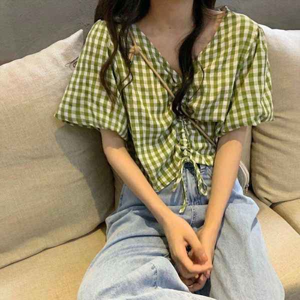 рубашки мода drawstring с коротким рукавом лето блузы женщины сладкий plaid блуза сладкие tops, White
рубашки мода drawstring с коротким рукавом лето блузы женщины сладкий plaid блуза сладкие tops, White