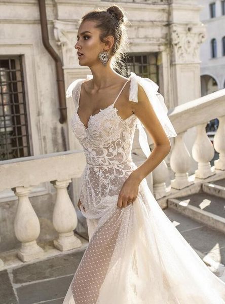 2020 boho wedding dresses spaghetti straps illusion lace backless bridal gowns vestido de novia beach wedding dress cheap, White
2020 boho wedding dresses spaghetti straps illusion lace backless bridal gowns vestido de novia beach wedding dress cheap, White