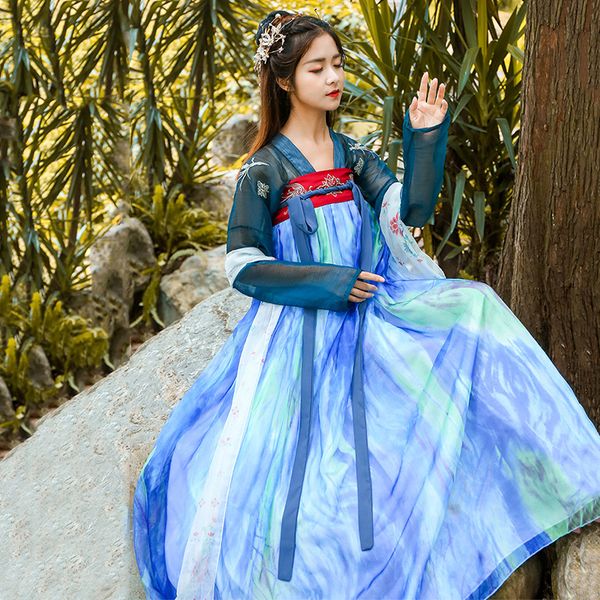 women blue hanfu chinese traditional dance costume festival outfit oriental folk stage performance clothes fairy dress df1004, Black;red
women blue hanfu chinese traditional dance costume festival outfit oriental folk stage performance clothes fairy dress df1004, Black;red