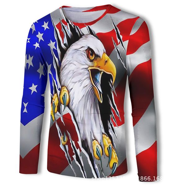 mens designer national flag eagle printed long sleeve round collar t-shirtt5gc, White;black
mens designer national flag eagle printed long sleeve round collar t-shirtt5gc, White;black