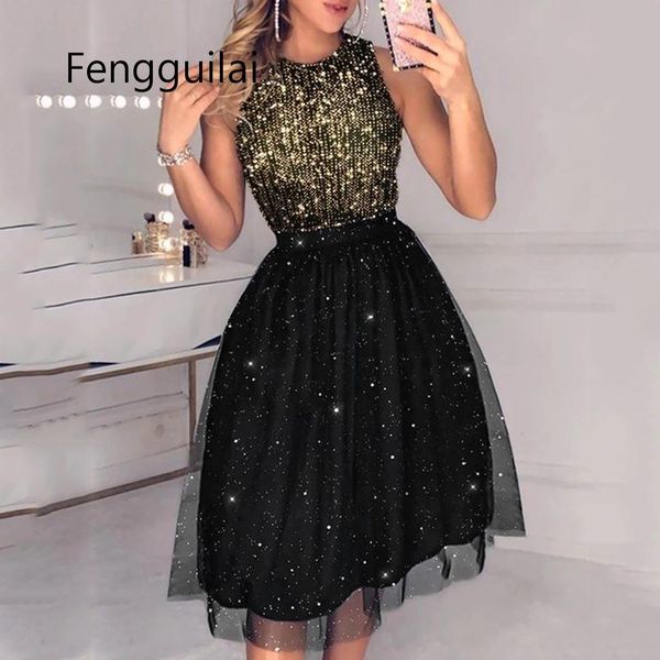 new summer womens sequined patchwork black mesh o neck ball gown dress party elegant formal tank sleeveless midi dresses female, Black;pink
new summer womens sequined patchwork black mesh o neck ball gown dress party elegant formal tank sleeveless midi dresses female, Black;pink