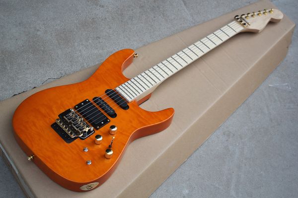 factory custom 24 frets tremolo bridge orange body electric guitar with golden hardware,active circuit,can be customized
factory custom 24 frets tremolo bridge orange body electric guitar with golden hardware,active circuit,can be customized