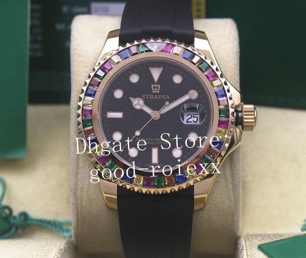 luxury men's mechanical 2813 gem-set multi color rainbow bezel watches men master rose gold 116695 watch 126655 sport rubber wristwatch, Slivery;brown
luxury men's mechanical 2813 gem-set multi color rainbow bezel watches men master rose gold 116695 watch 126655 sport rubber wristwatch, Slivery;brown