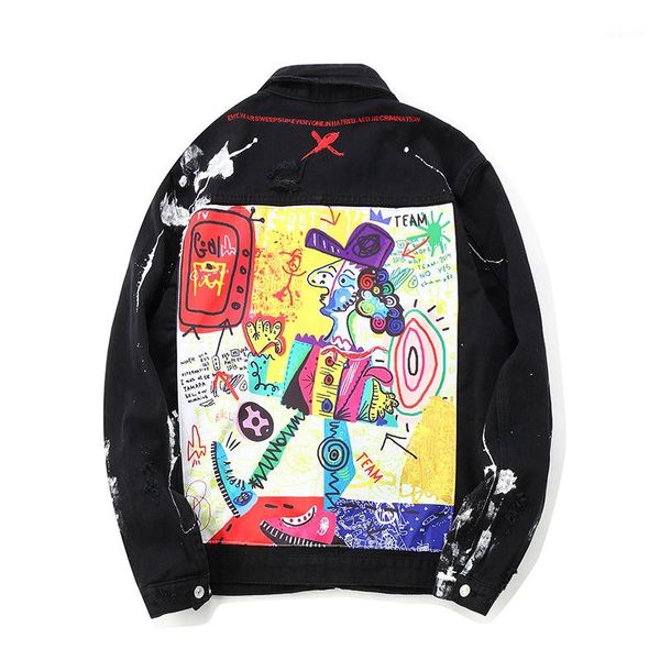 aboorun mens hip hop denim jackets oversized graffiti painted jeans jackets men's brand ripped coat streetwear x12821, Black;brown
aboorun mens hip hop denim jackets oversized graffiti painted jeans jackets men's brand ripped coat streetwear x12821, Black;brown