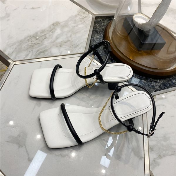 women sandals square high heel women summer chain sandal shoes fashion narrow band female classic sandals shoes, Black
women sandals square high heel women summer chain sandal shoes fashion narrow band female classic sandals shoes, Black