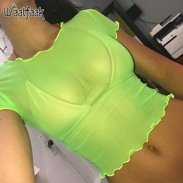 women's t-shirt waatfaak neon green mesh see through casual tee shirt feminino short sleeve summer t activewear rave cropped women, White
women's t-shirt waatfaak neon green mesh see through casual tee shirt feminino short sleeve summer t activewear rave cropped women, White