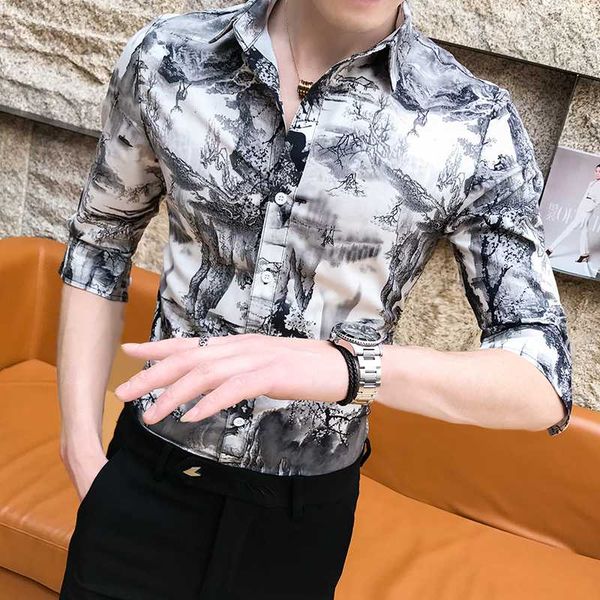 shirts men dress spring/summer 2020 men's chinese landscape paintings printed sleeve shirt casual three quarter shirt, White;black
shirts men dress spring/summer 2020 men's chinese landscape paintings printed sleeve shirt casual three quarter shirt, White;black
