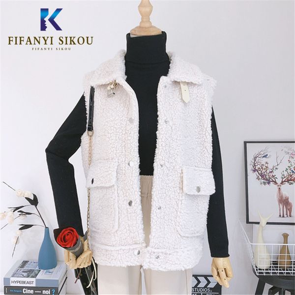faux lambswool vest jackets women autumn winter casual waistcoat single breasted sleeveless jacket female thick warm vest coat, Black;white
faux lambswool vest jackets women autumn winter casual waistcoat single breasted sleeveless jacket female thick warm vest coat, Black;white