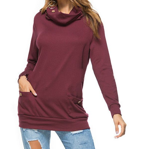 women new solid color hoodies fashion ladies long sleeve high collar pocket button decorative pullover sweater female, Black
women new solid color hoodies fashion ladies long sleeve high collar pocket button decorative pullover sweater female, Black