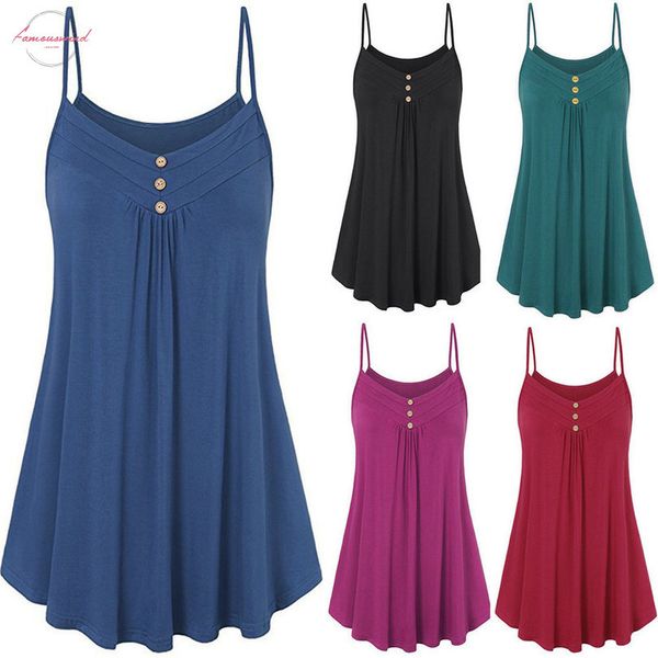 tank 2020 new women summer loose button v neck cami tank vest blouse fashion solid summer woman top, White
tank 2020 new women summer loose button v neck cami tank vest blouse fashion solid summer woman top, White