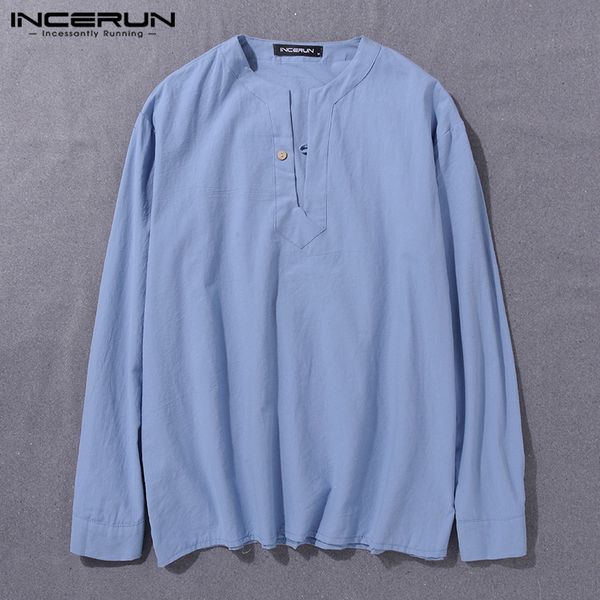 incerun men solid color shirt cotton linen long sleeve v neck fitness retro stylish casual blouse brand simple shirts men 2019, White;black
incerun men solid color shirt cotton linen long sleeve v neck fitness retro stylish casual blouse brand simple shirts men 2019, White;black