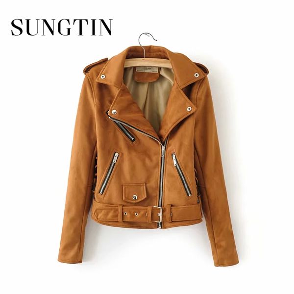 sungtin autumn winter new women fashion motorcycle suede coat classic black suede soft faux leather jacket ladies casual outwear
sungtin autumn winter new women fashion motorcycle suede coat classic black suede soft faux leather jacket ladies casual outwear