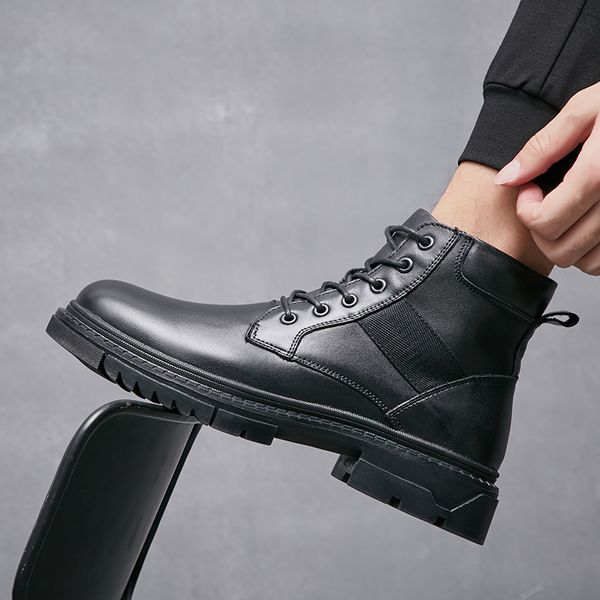 new genuine leather ankle boots autumn winter men's boots fashion motorcycle outdoor working snow men shoes 2019 new, Black
new genuine leather ankle boots autumn winter men's boots fashion motorcycle outdoor working snow men shoes 2019 new, Black