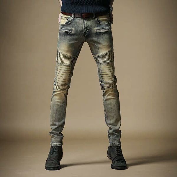new fashion men's male casual distressed jeans men brand retro stretch hip hop street slim korean stitching pants, Blue
new fashion men's male casual distressed jeans men brand retro stretch hip hop street slim korean stitching pants, Blue