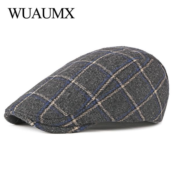 wuaumx autumn winter berets hat men newsboy caps women retro artist painter visors men's beret cap plaid herringbone flat caps, Blue;gray
wuaumx autumn winter berets hat men newsboy caps women retro artist painter visors men's beret cap plaid herringbone flat caps, Blue;gray