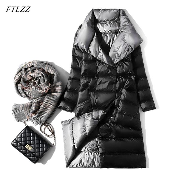 ftlzz ultra light down jacket women winter double sided slim white duck down coat single breasted turtleneck warm parkas, Black
ftlzz ultra light down jacket women winter double sided slim white duck down coat single breasted turtleneck warm parkas, Black