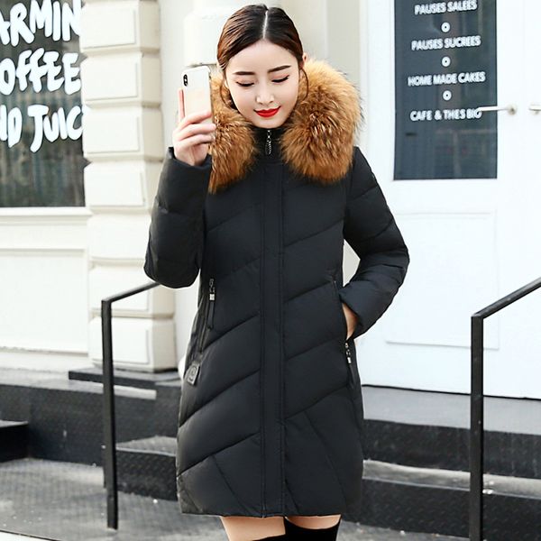 changyuge 2018 new winter down coat women thick warm down parka large fur collar hooded medium long jacket snow outwear, Black
changyuge 2018 new winter down coat women thick warm down parka large fur collar hooded medium long jacket snow outwear, Black